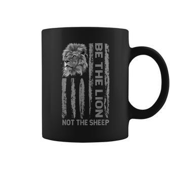 Be The Lion Not The Sheep Usa Flag Awesome Motivation Quote Coffee Mug - Seseable