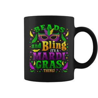 Beads And Bling Its A Mardi Gras Thing Cute Carnival Coffee Mug - Seseable