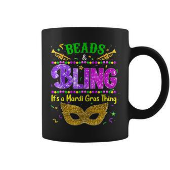 Beads And Bling Its A Mardi Gras Thing Funny Carnival Party Coffee Mug - Seseable
