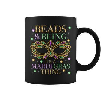 Beads & Bling Its A Mardi Gras Thing Funny Cute Carnival Coffee Mug - Seseable