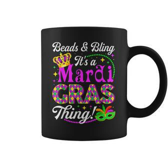 Beads & Bling Its A Mardi Gras Thing Party Mask Beads Coffee Mug - Seseable