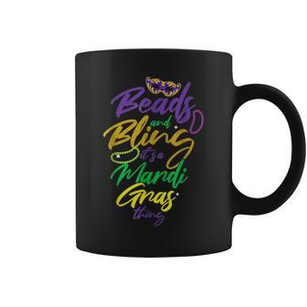 Beads And Bling Its Mardi Gras Thing New Orleans Mardi Gras Coffee Mug - Seseable