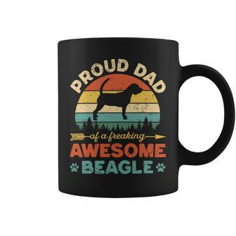 Beagle Dog Proud Beagle Dad Vintage Retro Dog Dad Present 100 Beagles Coffee Mug - Monsterry UK