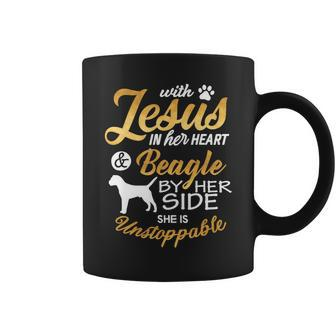 Beagle Dog With Jesus In Her Heart Mom Women 158 Beagles Coffee Mug - Monsterry