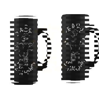 Bearded Behind Bars Funny Biker Skull Motorcycle Mens Coffee Mug - Thegiftio