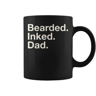 Bearded Inked Dad Fathers Day Tattoo Lover Love Tattooed Coffee Mug - Seseable