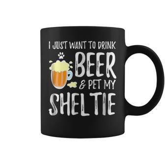 Beer And Sheltie Funny Dog Mom Or Dog Dad Gift Idea Coffee Mug - Seseable