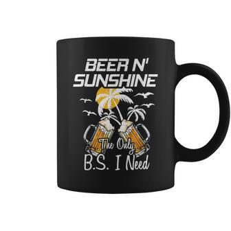 Beer N Sunshine The Only Bs I Need Funny Summer Drinking Coffee Mug | Mazezy