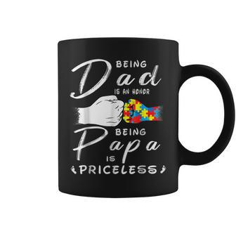 Being A Dad Is An Honor Being Papa Is Priceless Fathers Day Coffee Mug | Mazezy