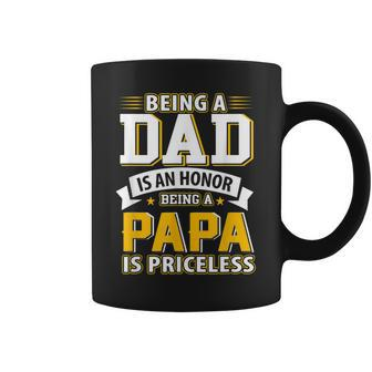 Being A Father A Dad Being A Papa Aweome Graphic T Coffee Mug | Mazezy