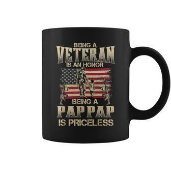 Being A Veteran Is An Honor Being A Pap Pap Is Priceless Coffee Mug | Mazezy AU