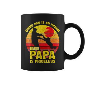 Being Dad Is An Honor Being Papa Is Priceless V4 Coffee Mug | Mazezy DE