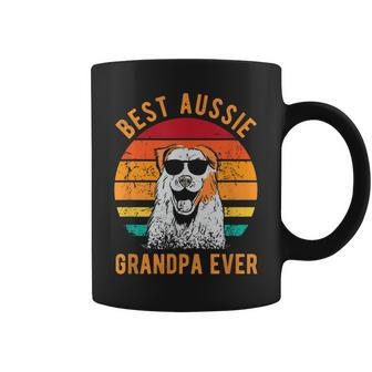 Best Aussie Grandpa Ever Dog Grandpa Australian Shepherd Gift For Mens Coffee Mug | Mazezy