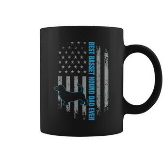 Best Basset Hound Dad Ever Dog Father Lover American Flag Coffee Mug | Mazezy