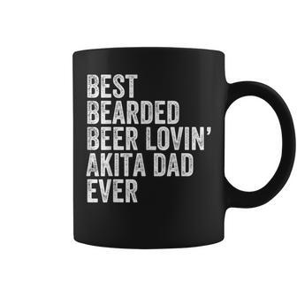 Best Bearded Beer Lovin Akita Dad Pet Dog Owner Gift Gift For Mens Coffee Mug | Mazezy