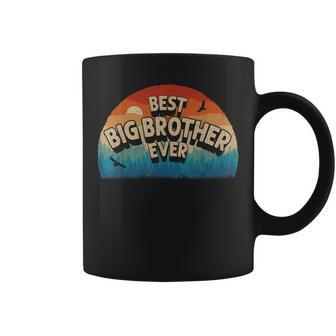 Best Big Brother Ever Men Retro Vintage Sunset Decor Brother Coffee Mug - Seseable