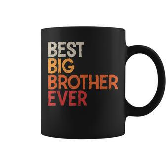 Best Big Brother Ever Sibling Vintage Distressed Big Brother Coffee Mug - Seseable