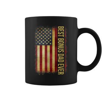 Best Bonus Dad Ever American Flag Fathers Day Gift Coffee Mug | Mazezy