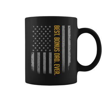 Best Bonus Dad Ever American Flag Gift For Fathers Day Coffee Mug | Mazezy
