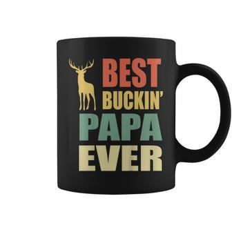 Best Buckin Papa Ever Fathers Day Gifts Vintage Deer Coffee Mug | Mazezy