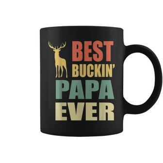 Best Buckin Papa Ever Fathers Day Gifts Vintage Deer Coffee Mug - Seseable