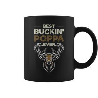 Best Buckin Poppa Ever Deer Hunting Fathers Day Gift Coffee Mug - Seseable