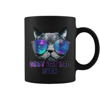 Best Cat Dad Ever Cat Space Glasses Coffee Mug | Mazezy