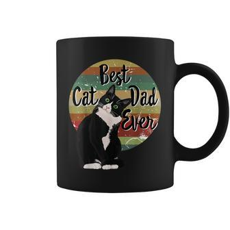 Best Cat Dad Ever Tuxedo Fathers Day Gift Funny Retro Coffee Mug - Seseable