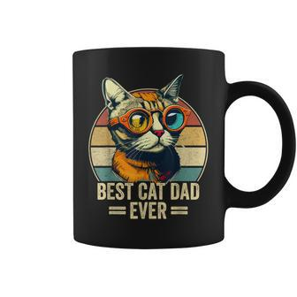 Best Cat Dad Ever Vintage Funny Cat Dad Fathers Day Coffee Mug - Seseable