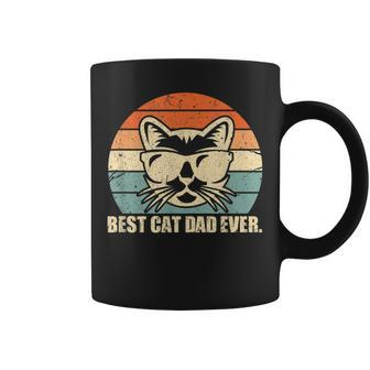Best Cat Dad Ever Vintage Pet Owner Cat Mustache Sunglasses Coffee Mug | Mazezy
