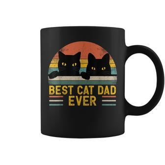 Best Cat Dad Ever Vintage Retro Style Black Cats Lover V2 Coffee Mug - Seseable
