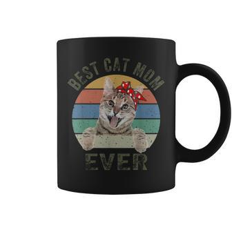 Best Cat Mom Ever Cat Retro Vintage Mothers Day Gifts Coffee Mug - Seseable