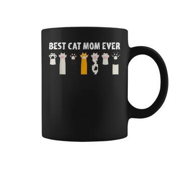 Best Cat Mom Ever Mothers Day Gifts Funny Kitten Paws Coffee Mug - Seseable