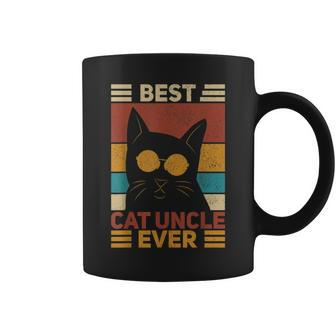 Best Cat Uncle Ever Men Cat Lover Black Cat Themed Funny Cat Gift For Mens Coffee Mug - Seseable