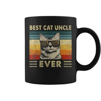 Best Cat Uncle Ever Vintage Retro Cat Dad Father Day Coffee Mug - Seseable