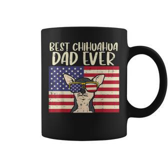 Best Chihuahua Dad Ever Flag Chiwawa Dog Patriotic Men Gift Gift For Mens Coffee Mug | Mazezy
