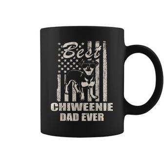 Best Chiweenie Dad Ever Vintage Retro Flag Dog Dad Coffee Mug - Seseable