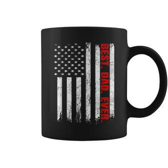 Best Dad Ever Usa Flag Fathers Day Firefighter Red Line Coffee Mug - Seseable