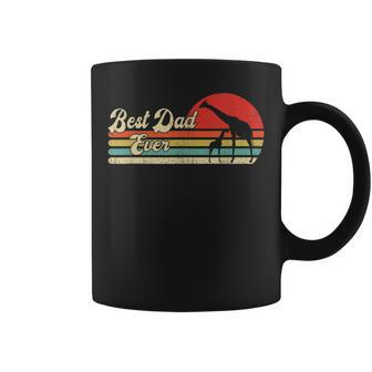 Best Dad Ever Vintage Dad Giraffe Gift Retro Coffee Mug - Seseable