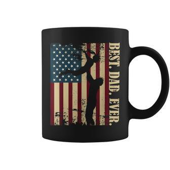 Best Dad Ever With Us American Flag Vintage For Fathers Day Coffee Mug - Seseable