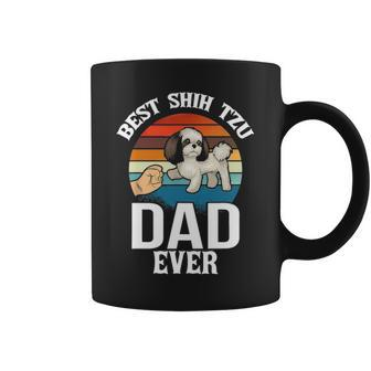 Best Dog Dad Ever Shih Tzu Retro Vintage Coffee Mug - Seseable