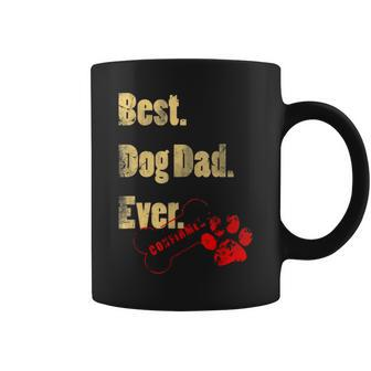Best Dog Dad Ever With A Paw Doggie Stamp Gift For Mens Coffee Mug | Mazezy