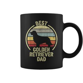 Best Dog Father Dad - Vintage Golden Retriever Coffee Mug - Seseable