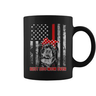 Best Dog Mom Ever Rottweiler Dog Mom Usa Flag Patriotic Coffee Mug - Seseable