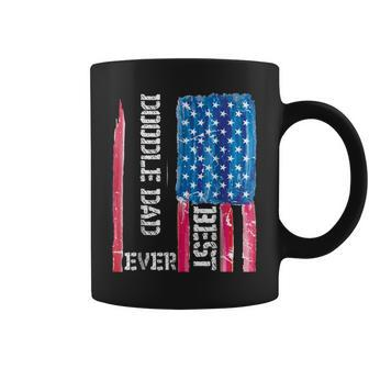 Best Doodle Dad Ever Distressed American Flag Coffee Mug | Mazezy