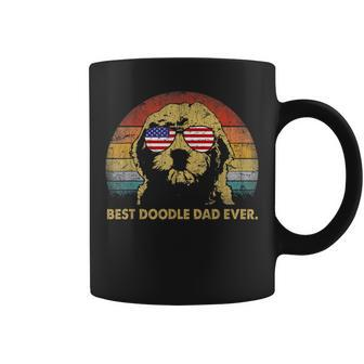 Best Doodle Dad Ever Usa Flag Retro Goldendoodle Lover Gift Gift For Mens Coffee Mug | Mazezy