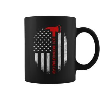 Best Firefighter Dad Ever American Flag Fathers Day V2 Coffee Mug - Seseable