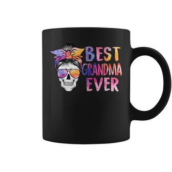 Best Grandma Ever Skull Messy Bun Sunglasses Mothers Day Coffee Mug | Mazezy UK