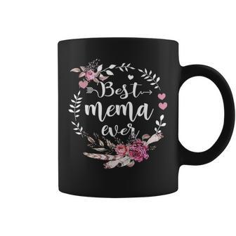 Best Mema Ever Blessed Mema Floral Mothers Day Gift Coffee Mug - Seseable
