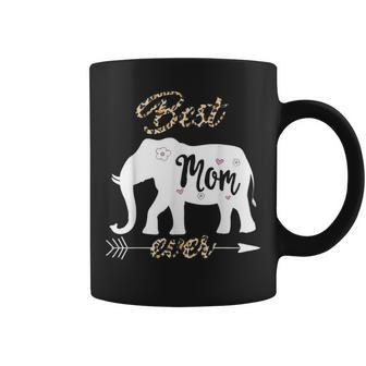 Best Mom Ever Elephant Mothers Day Gift Women Leopard Print Coffee Mug - Seseable